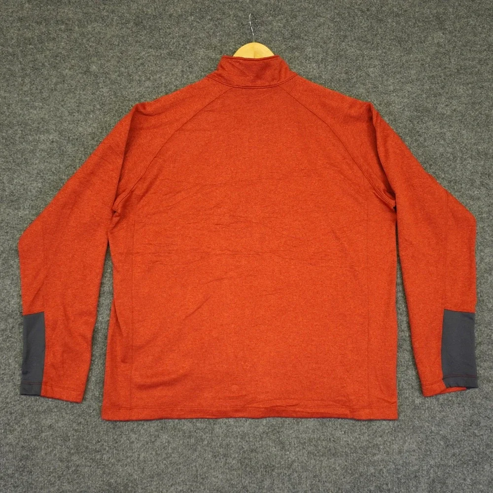 The North Face Pullover Men XL Orange Quarter Zip Heathered Activewear Pocket